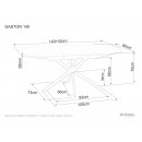 Стол обеденный SIGNAL GASTON Ceramic черный/черный 140-180/80